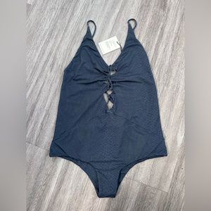 Acacia Swimwear blue snake kokomo XL BNWT & liner